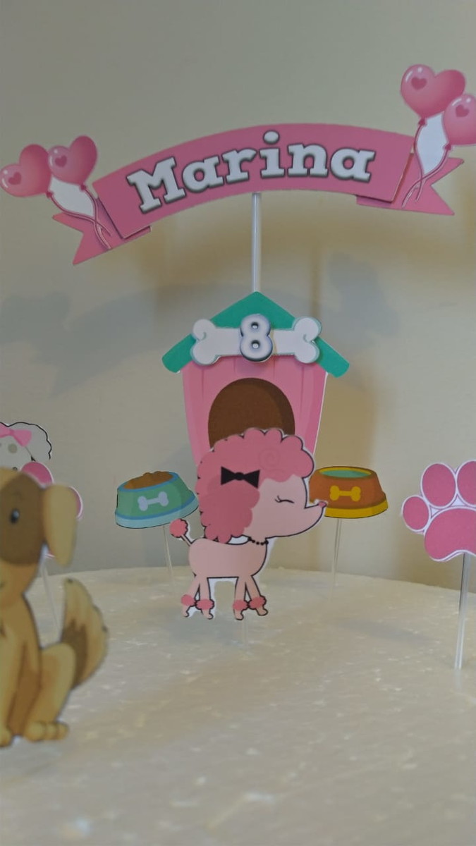 Topo de Bolo Dogs Cute