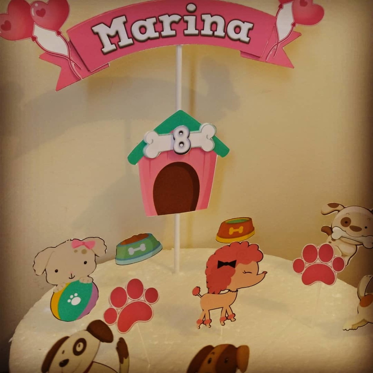 Topo de Bolo Dogs Cute - Imagem 2
