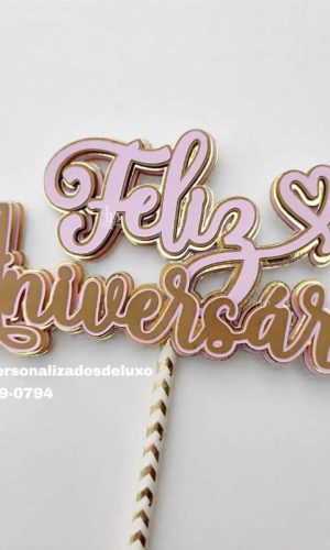 Topo De Bolo Feliz Aniversario