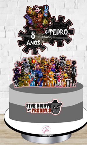 Topo de Bolo Five Night At Freddys