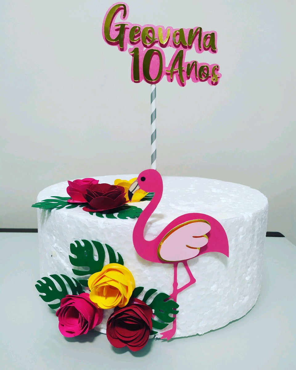 Topo de Bolo Flamingo - Imagem 2