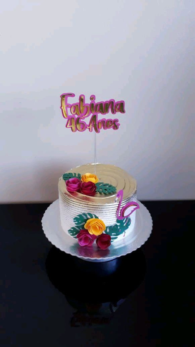 Topo de Bolo Flamingo - Imagem 5
