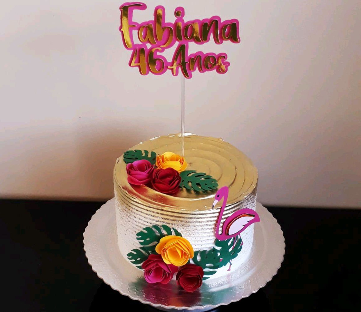 Topo de Bolo Flamingo - Imagem 3