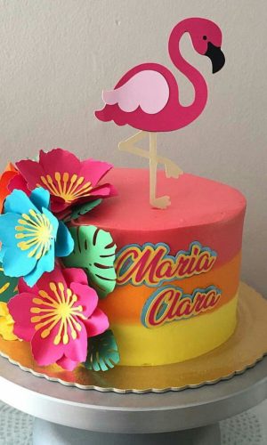 Topo de Bolo Flamingo