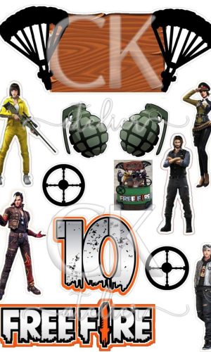 Topo de Bolo Free Fire