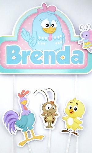 Topo de Bolo Galinha Pintadinha Candy