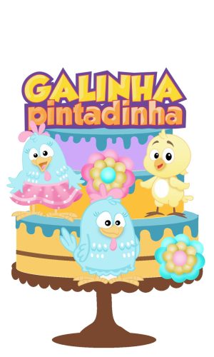 Topo de Bolo Galinha Pintadinha