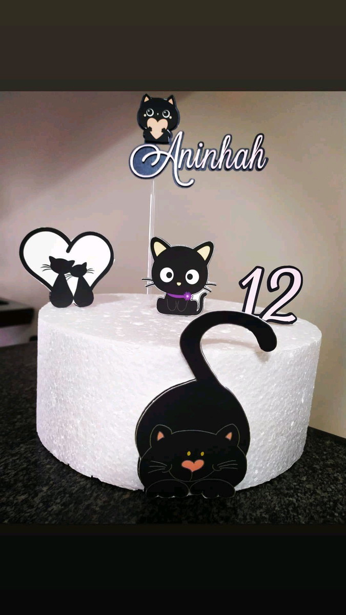 Topo de Bolo gatinho Cute
