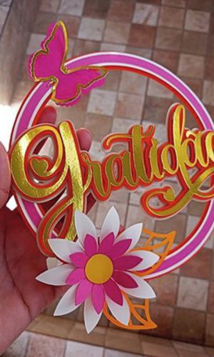 Topo de Bolo Gratidão