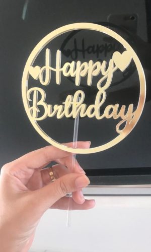 Arquivo de corte topo de bolo - Happy Birthday