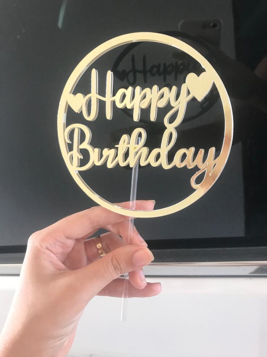 Arquivo de corte topo de bolo - Happy Birthday