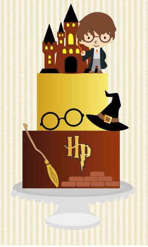 Topo de Bolo Harry Potter