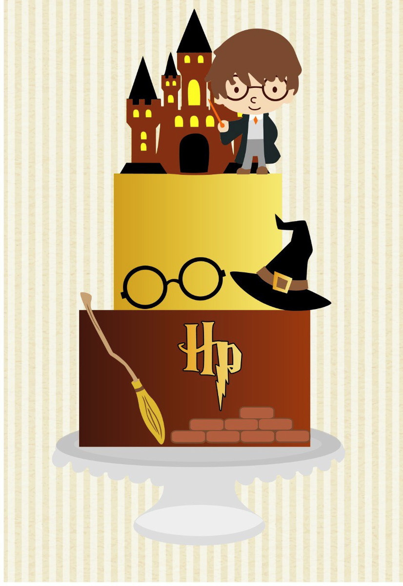 Topo de Bolo Harry Potter
