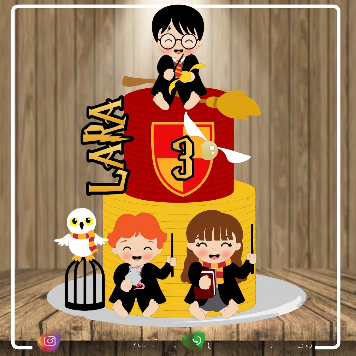 Topo de Bolo Harry Potter