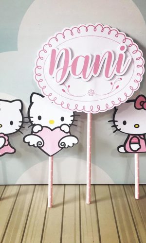 Topo de Bolo Hello Kitty