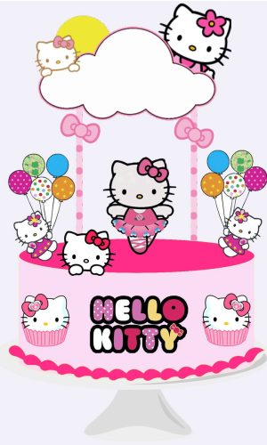 Topo de Bolo Hello kitty
