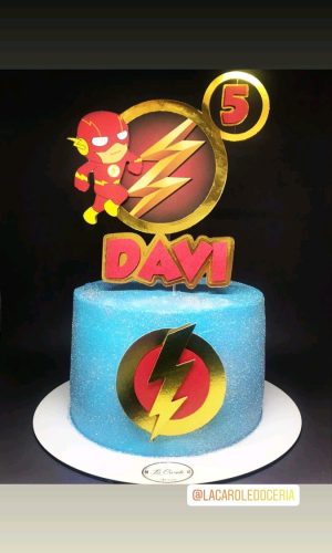 Topo de Bolo Heróis the flash