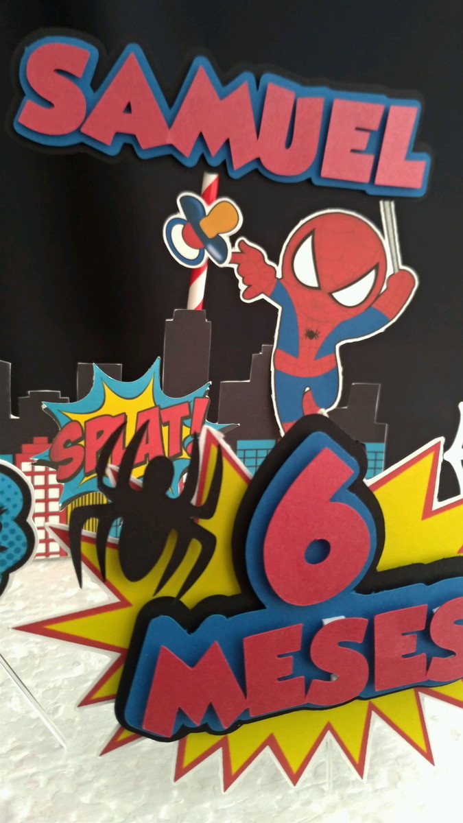 Topo de Bolo Homem Aranha Cute - Imagem 3