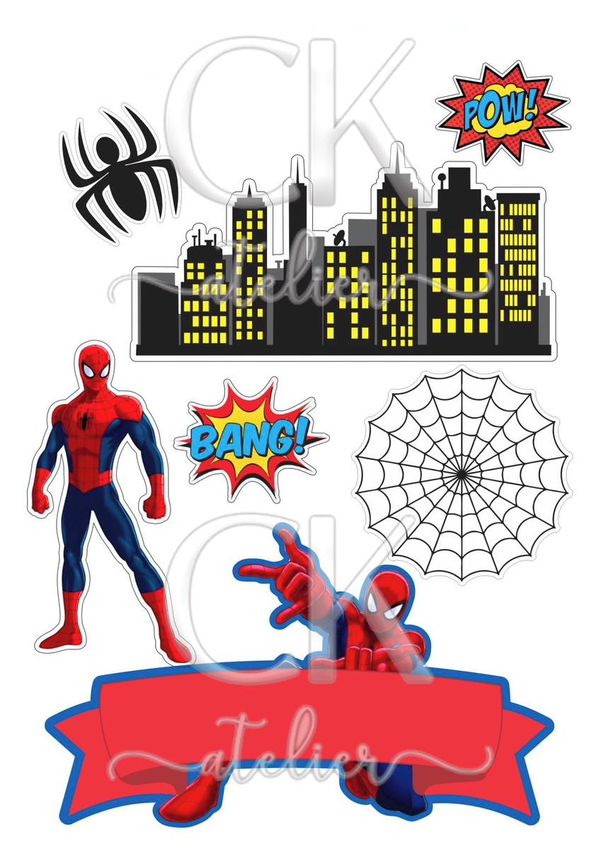 Topo de Bolo Homem Aranha