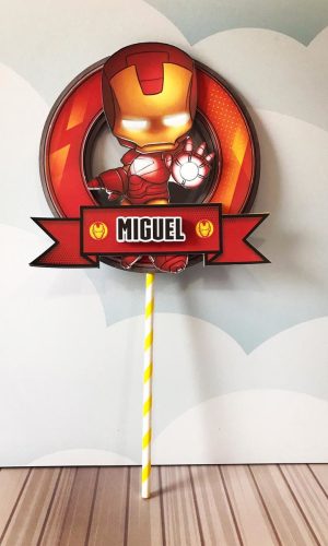 Topo de Bolo Homem de Ferro