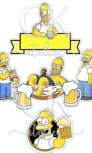 Topo de Bolo Homer