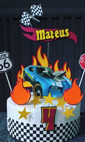Topo de Bolo Hotwheels