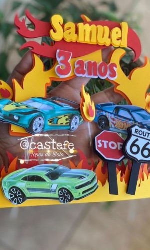 Topo de Bolo Hotwheels