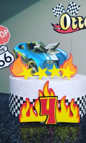 Topo de Bolo Hotwheels