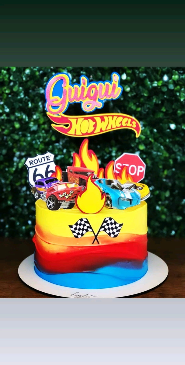 Topo de Bolo Hotwheels