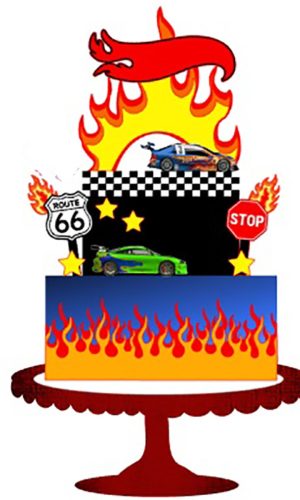 Topo de Bolo Hotwheels
