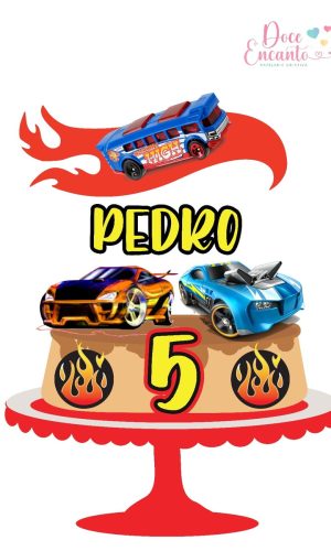 Topo de Bolo Hotwheels