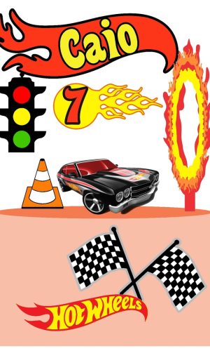 Topo de Bolo Hotwheels