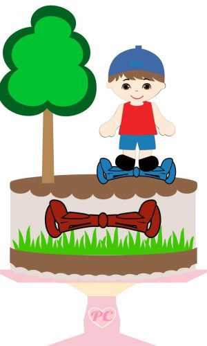 Topo de Bolo HOVERBOARD