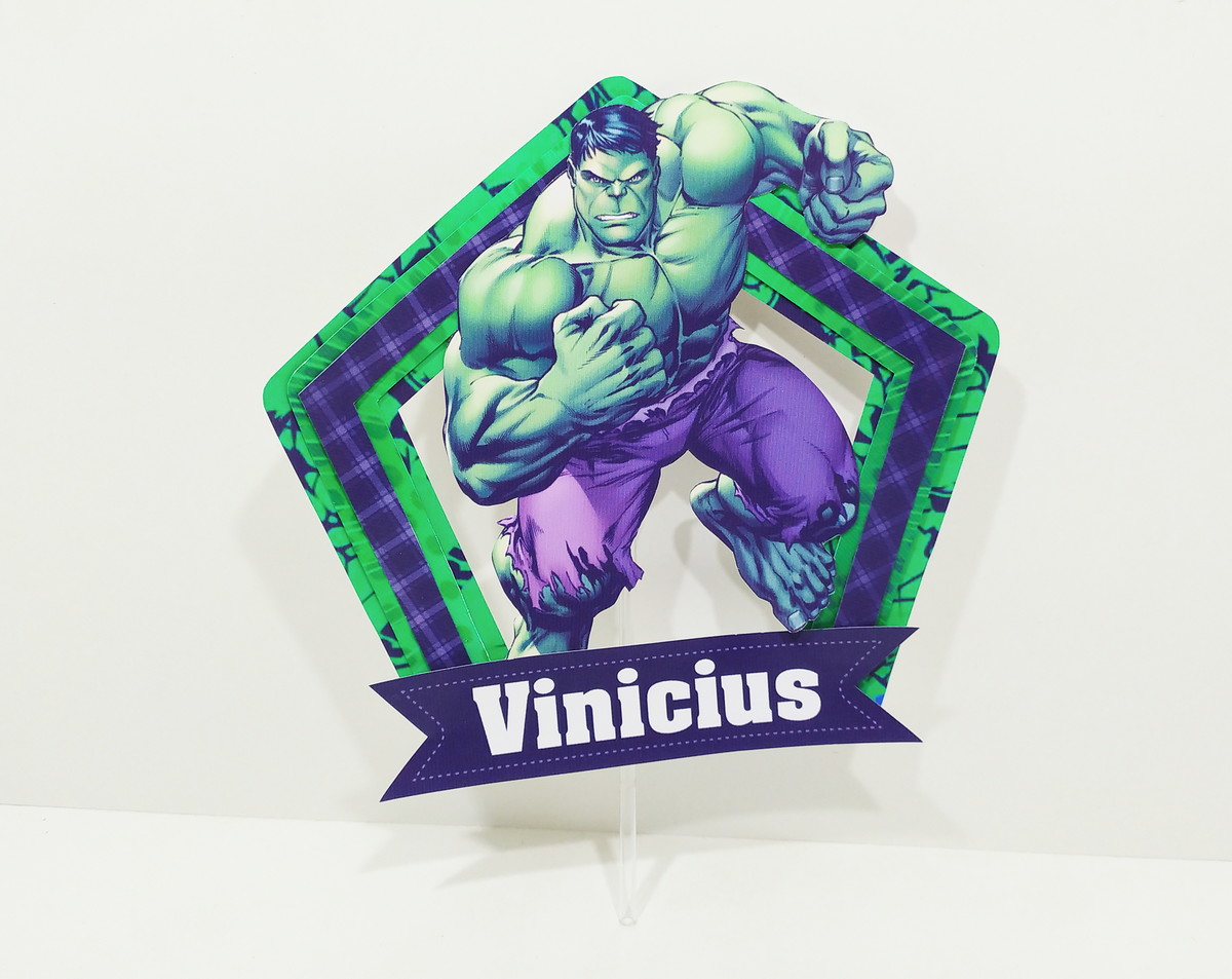 Topo de Bolo Hulk