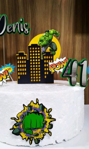 Topo de Bolo Hulk