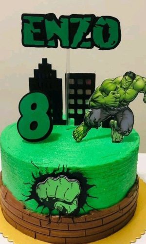 Topo de Bolo Hulk