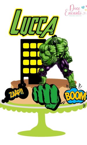 Topo de Bolo Hulk