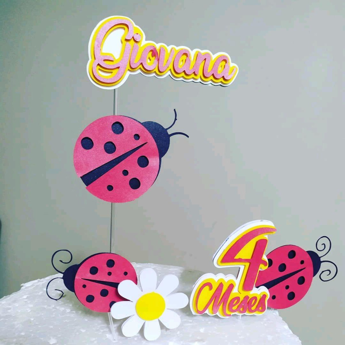 Topo de Bolo Joaninha - Imagem 3