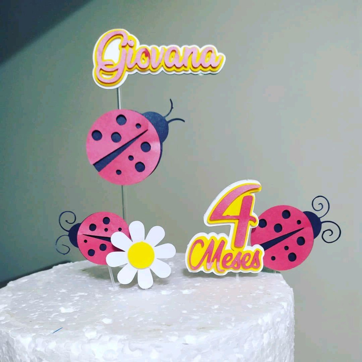 Topo de Bolo Joaninha - Imagem 2