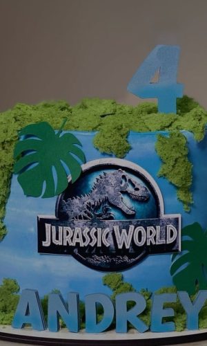 Topo de Bolo Jurassic Park