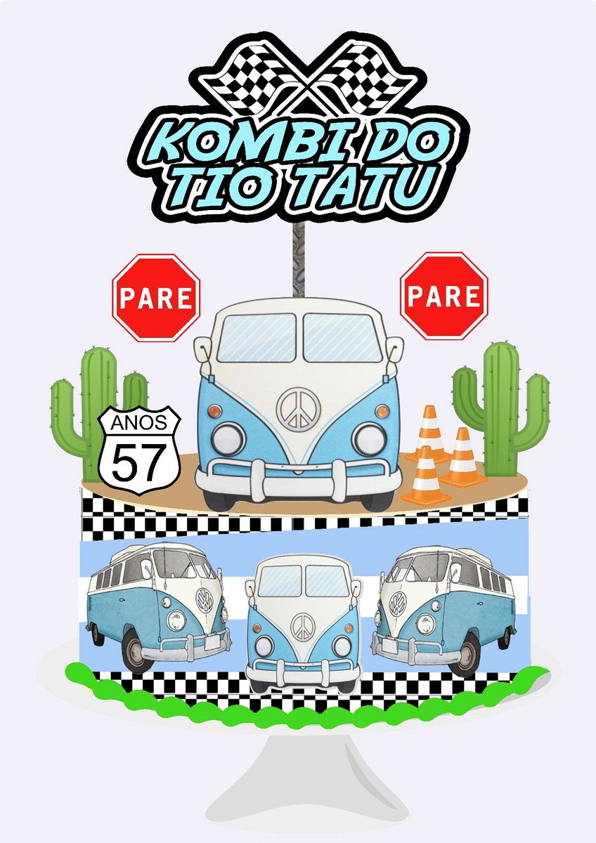 Topo de Bolo Kombi