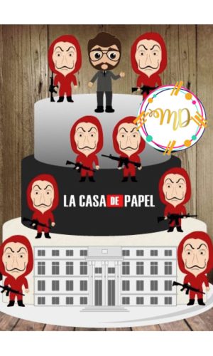 Topo de Bolo La Casa de Papel