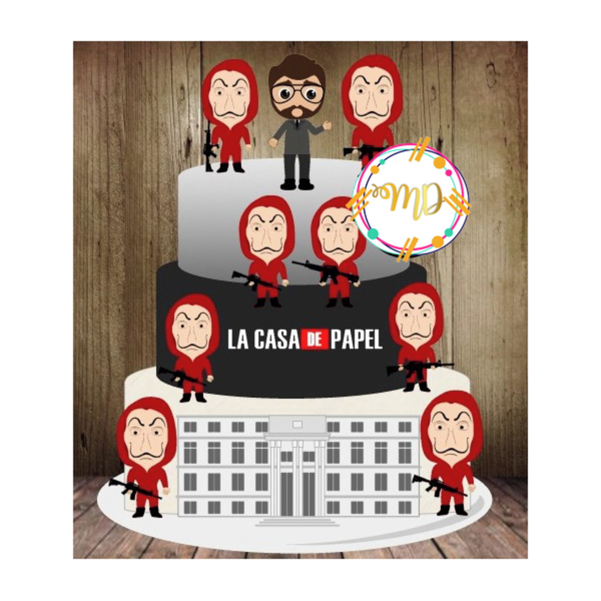 Topo de Bolo La Casa de Papel