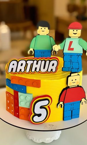 Topo de Bolo Lego