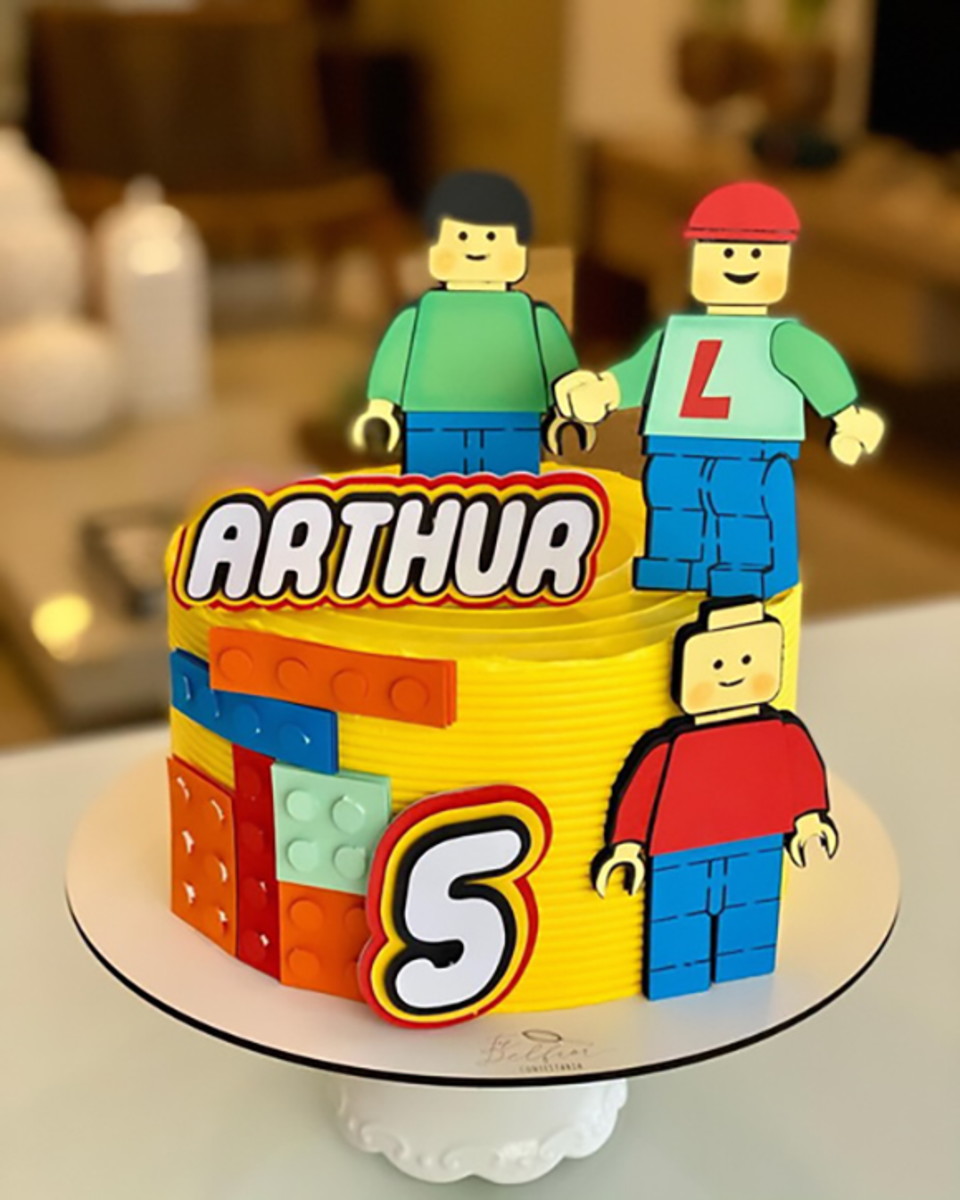 Topo de Bolo Lego
