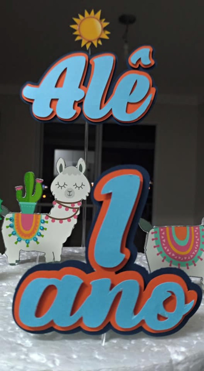 Topo de Bolo Lhama - Imagem 2