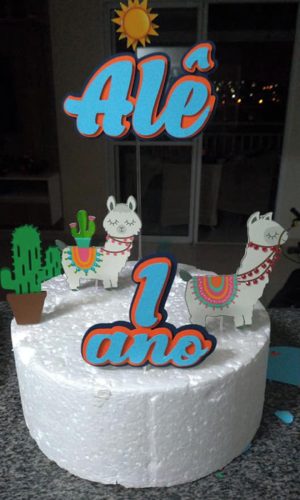 Topo de Bolo Lhama
