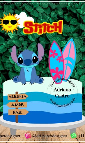 Topo de Bolo Lilo e Stitch