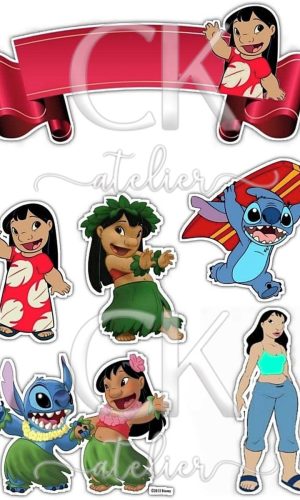 Topo de Bolo Lilo Stitch