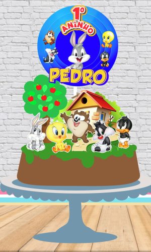Topo de Bolo Looney Tunes